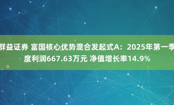 群益证券 富国核心优势混合发起式A:2025年第一季度利润667.63万元 净值增长率14.9%