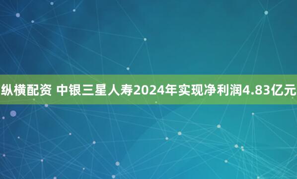 纵横配资 中银三星人寿2024年实现净利润4.83亿元